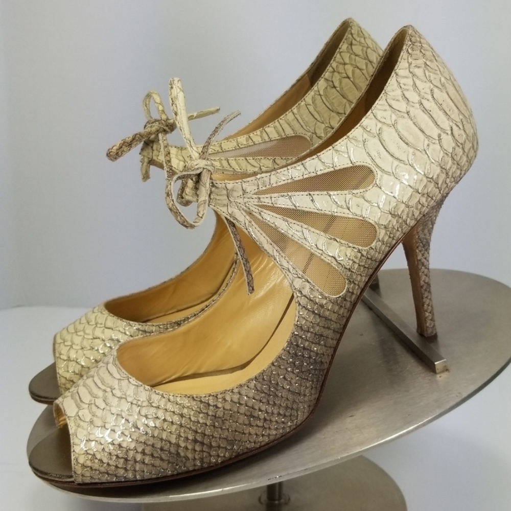 Kate Spade Snake Embossed Leather Shoes - Picture 4 of 8